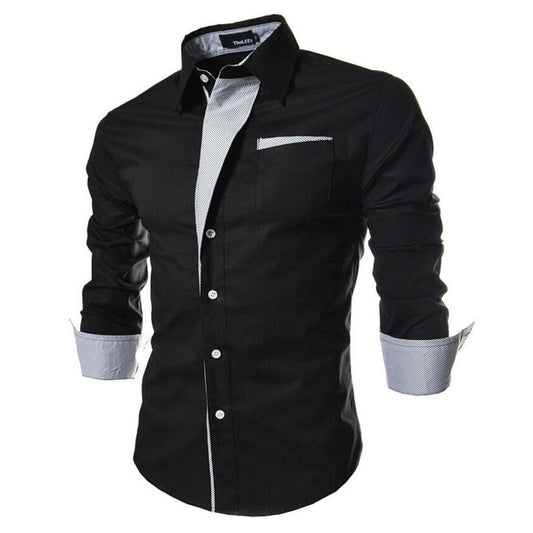 maoxiangshop  new brand long sleeve shirts social male 5 colors slim fit  striped shirts plus size 3xl mens dress shirts