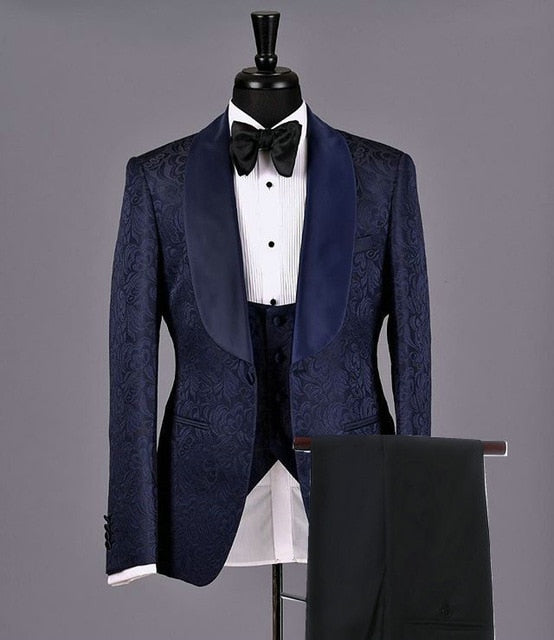 maoxiangshop Mens Wedding Suits Italian Design Custom Made Black Smoking Tuxedo Jacket 3 Piece Groom Terno Suits For Men