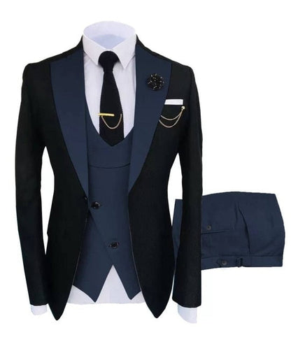 maoxiangshop Mens Wedding Suits Italian Design Custom Made Black Smoking Tuxedo Jacket 3 Piece Groom Terno Suits For Men