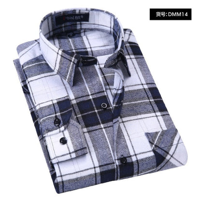 Plaid Shirt New Autumn Winter Flannel Red Checkered Shirt Men Shirts Long Sleeve Chemise Homme Cotton Male Check Shirts