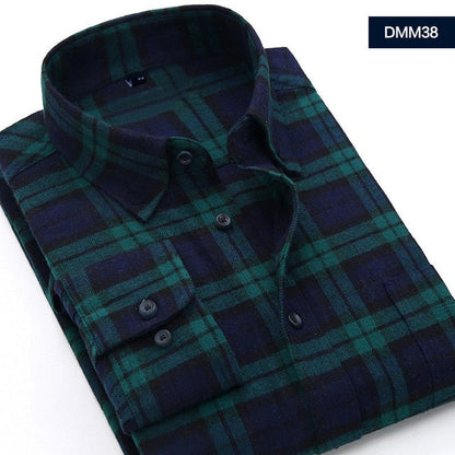 Plaid Shirt New Autumn Winter Flannel Red Checkered Shirt Men Shirts Long Sleeve Chemise Homme Cotton Male Check Shirts
