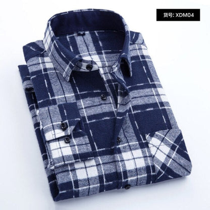 Plaid Shirt New Autumn Winter Flannel Red Checkered Shirt Men Shirts Long Sleeve Chemise Homme Cotton Male Check Shirts