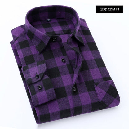 Plaid Shirt New Autumn Winter Flannel Red Checkered Shirt Men Shirts Long Sleeve Chemise Homme Cotton Male Check Shirts
