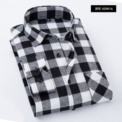 Plaid Shirt New Autumn Winter Flannel Red Checkered Shirt Men Shirts Long Sleeve Chemise Homme Cotton Male Check Shirts