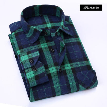 Plaid Shirt New Autumn Winter Flannel Red Checkered Shirt Men Shirts Long Sleeve Chemise Homme Cotton Male Check Shirts