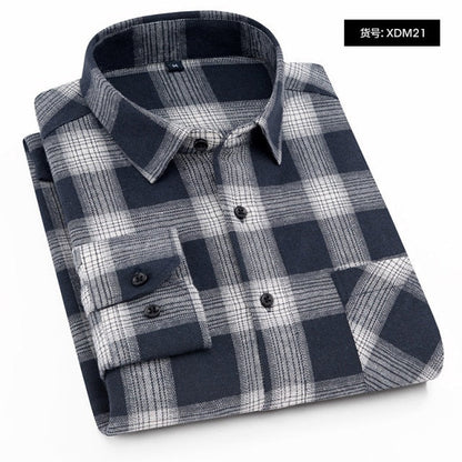 Plaid Shirt New Autumn Winter Flannel Red Checkered Shirt Men Shirts Long Sleeve Chemise Homme Cotton Male Check Shirts