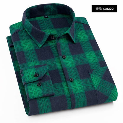 Plaid Shirt New Autumn Winter Flannel Red Checkered Shirt Men Shirts Long Sleeve Chemise Homme Cotton Male Check Shirts
