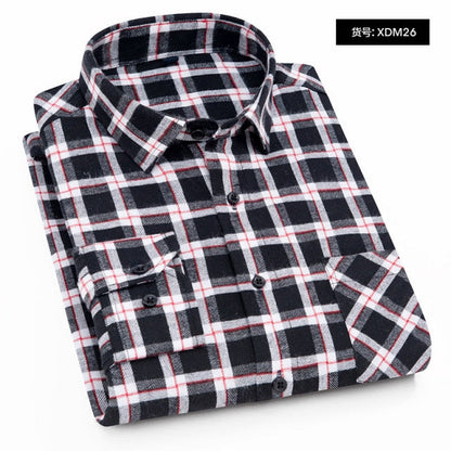 Plaid Shirt New Autumn Winter Flannel Red Checkered Shirt Men Shirts Long Sleeve Chemise Homme Cotton Male Check Shirts