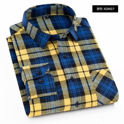 Plaid Shirt New Autumn Winter Flannel Red Checkered Shirt Men Shirts Long Sleeve Chemise Homme Cotton Male Check Shirts