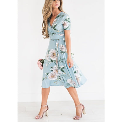 Women's Summer Bohemian Floral Loose Empire Fashion Dress Casual Sundress Long Elegant Ruffle High Waist Women Aesthetic Dresses