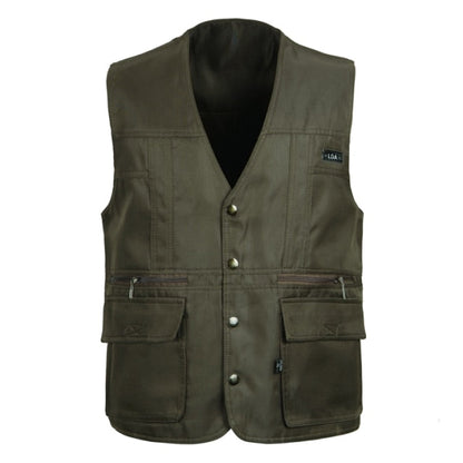 Men Multi-Pocket Classic Waistcoat Male Sleeveless Unloading Solid Coat Work Vest Photographer Mesh Vest Jacket