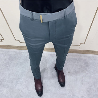 Spring Summer Men Pants Slim Korean Men Elasticity Casual Pants Fashion Business Dress Pants Male Wedding Party Suit Pant