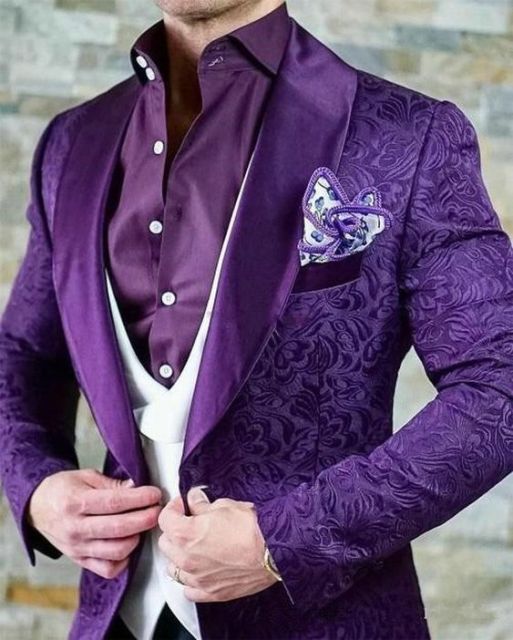 Custom size Jacquard Groomsmen white Groom Tuxedos Shawl Lapel Men Suits Wedding Prom Best Man Blazer Jacket with Pants Set