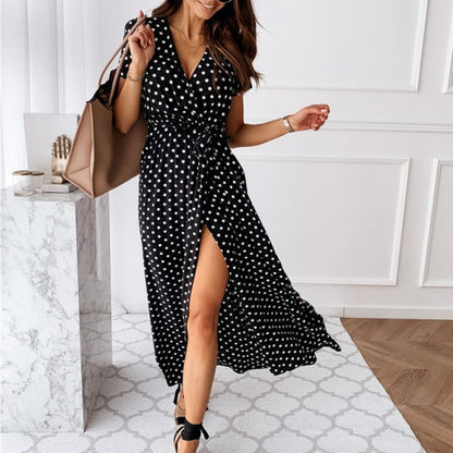 Dresses For Women Casual Short Sleeve Beach Dresses Women's Summer Holiday Sundress Floral Long Dress Tunics Robe Femmle