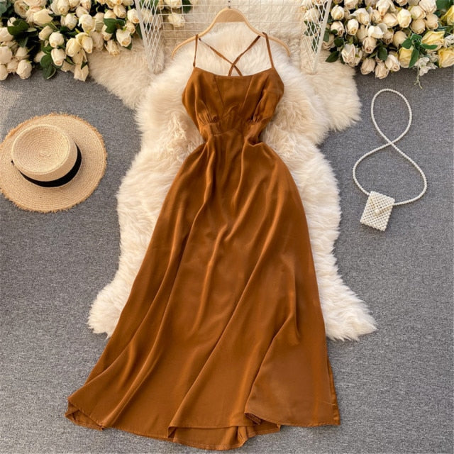 Women Sexy Satin Evening Dress Summer Off Shoulder High Waist Party Long Dresses Female Elegant Beach Robe Vestidos