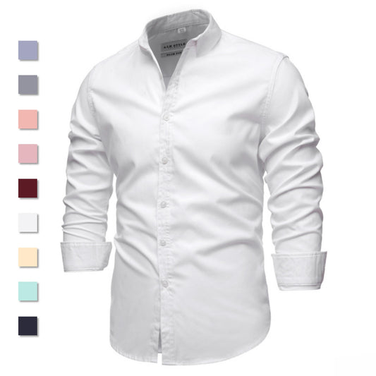 9 Colors New 100% Cotton Oxford Shirt Men Spring Casual Men Shirt Long Sleeve  Slim Fit Dress Shirts Men's Social Shirt