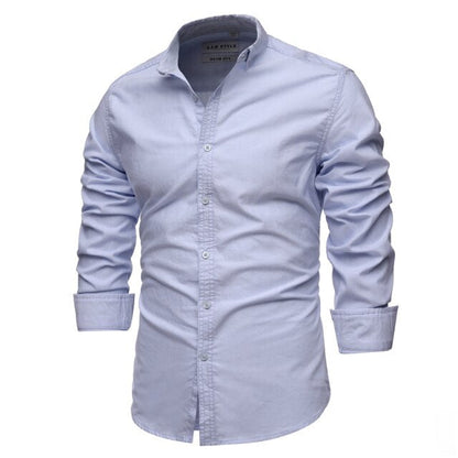 9 Colors New 100% Cotton Oxford Shirt Men Spring Casual Men Shirt Long Sleeve  Slim Fit Dress Shirts Men's Social Shirt