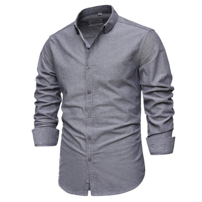 9 Colors New 100% Cotton Oxford Shirt Men Spring Casual Men Shirt Long Sleeve  Slim Fit Dress Shirts Men's Social Shirt