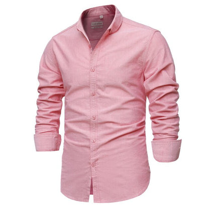 9 Colors New 100% Cotton Oxford Shirt Men Spring Casual Men Shirt Long Sleeve  Slim Fit Dress Shirts Men's Social Shirt