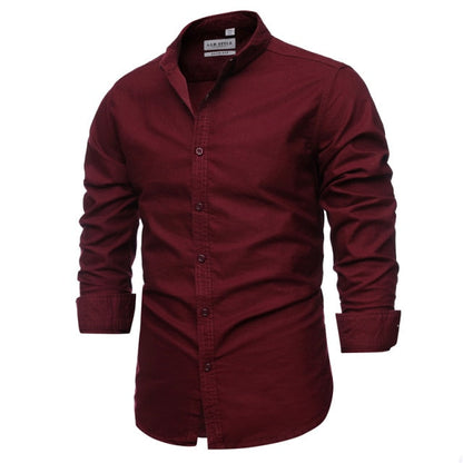 9 Colors New 100% Cotton Oxford Shirt Men Spring Casual Men Shirt Long Sleeve  Slim Fit Dress Shirts Men's Social Shirt