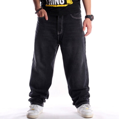 maoxiangshop Mens Jeans Top Rushed Stripe Loose Hip Hop Jeans Men Printed Hiphop Demin Pants Tide Trousers Embroidered Flower Wings