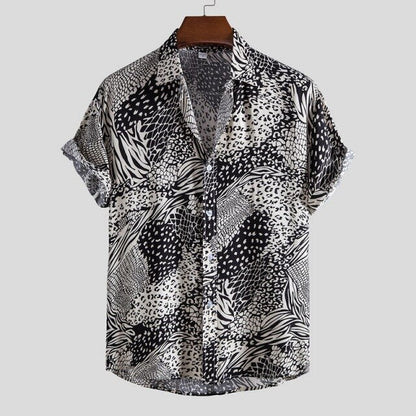 Fashion Mens Hawaiian Beach Shirts Summer New Short Sleeve Floral Print Tropical Aloha Shirts Holiday Vacation Clothing