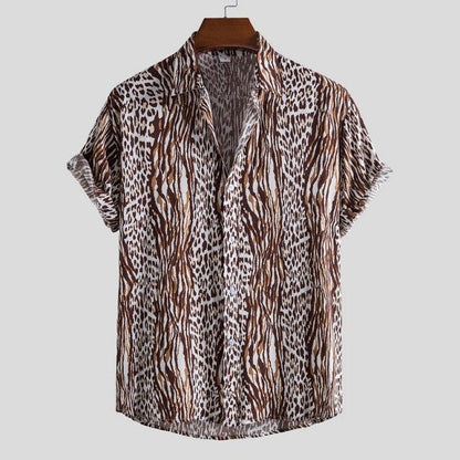 Fashion Mens Hawaiian Beach Shirts Summer New Short Sleeve Floral Print Tropical Aloha Shirts Holiday Vacation Clothing