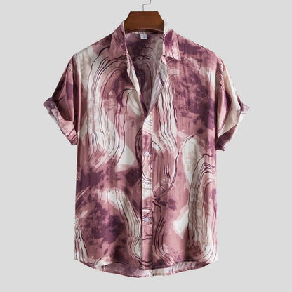 Fashion Mens Hawaiian Beach Shirts Summer New Short Sleeve Floral Print Tropical Aloha Shirts Holiday Vacation Clothing