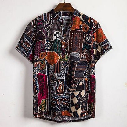 Fashion Mens Hawaiian Beach Shirts Summer New Short Sleeve Floral Print Tropical Aloha Shirts Holiday Vacation Clothing