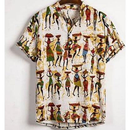 Fashion Mens Hawaiian Beach Shirts Summer New Short Sleeve Floral Print Tropical Aloha Shirts Holiday Vacation Clothing