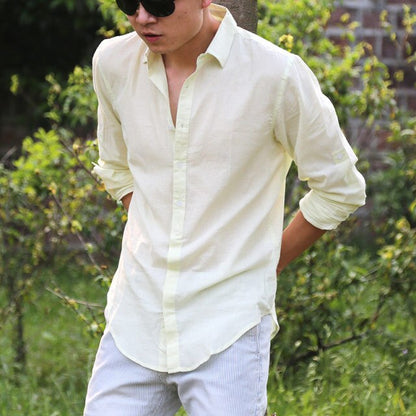 chemise homme masculina Cotton Linen Shirts Man Summer White Shirt Social Gentleman mens shirts Ultra  Casual-shirt British