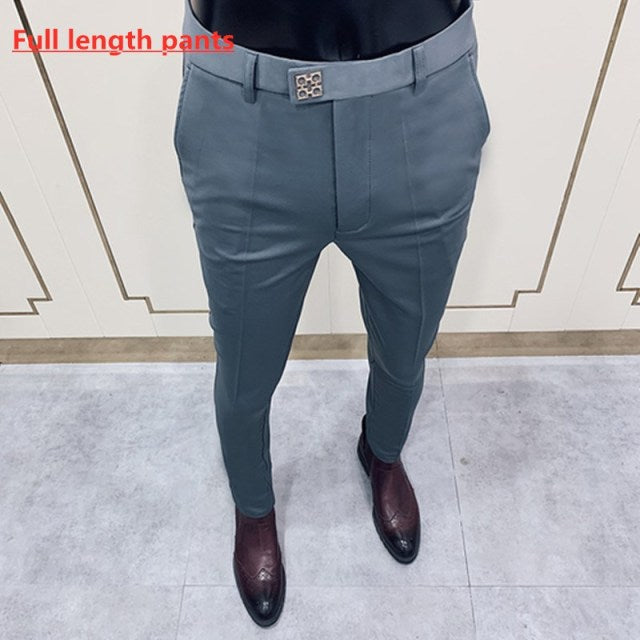 Spring New Men's Suit Pants Fashion Business Casual Slim Dress Pants Men's Street Wear Social Formal Pantalon Clothing