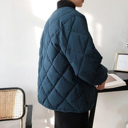 Womens Casual Coat Female Cotton-Padded Quilted Parka Jacket Down Cotton Padded Winter Coat Outwear Spring Autumn Winter