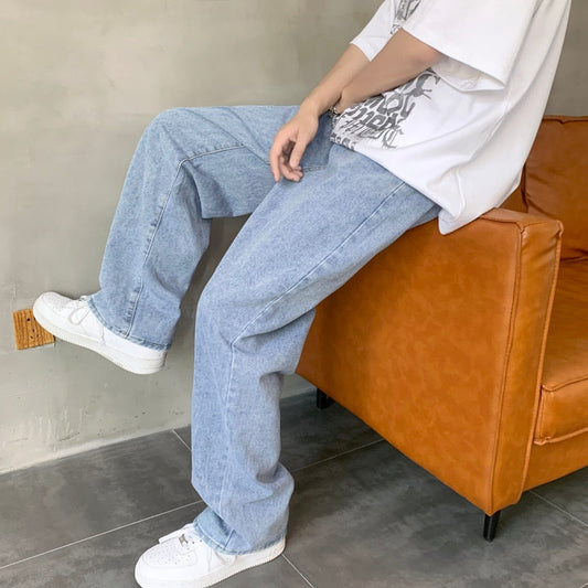 maoxiangshop Summer Thin Men Jeans Men's Fashion Famous Brand Versatile Loose Straight Summer Pants Clothes Streetwear Hiphop Denim Hot Sale