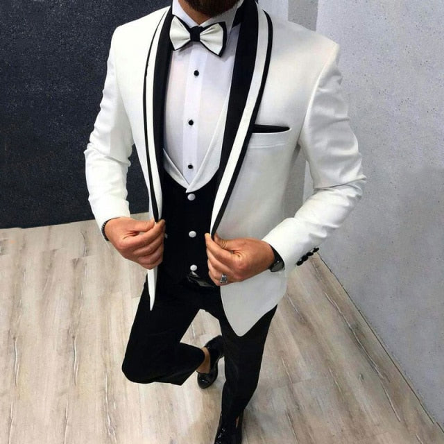 Latest Coat Pant Designs White Men Suits for Wedding Suit Men Groom Blazer Tuxedo Slim Fit Costume Pour Hommes Terno Masculino