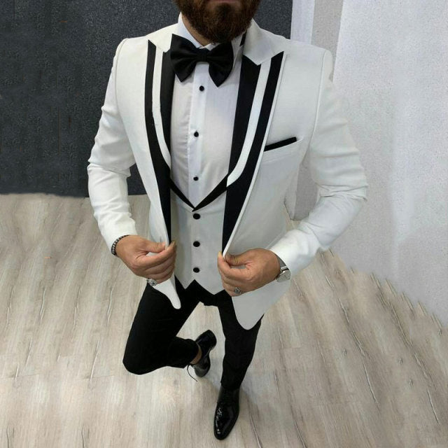 Latest Coat Pant Designs White Men Suits for Wedding Suit Men Groom Blazer Tuxedo Slim Fit Costume Pour Hommes Terno Masculino