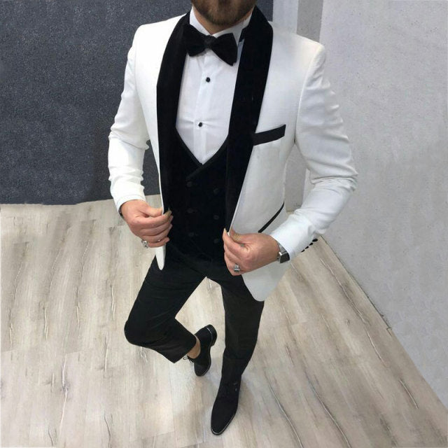 Latest Coat Pant Designs White Men Suits for Wedding Suit Men Groom Blazer Tuxedo Slim Fit Costume Pour Hommes Terno Masculino