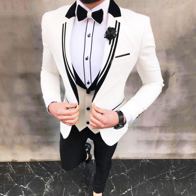 Latest Coat Pant Designs White Men Suits for Wedding Suit Men Groom Blazer Tuxedo Slim Fit Costume Pour Hommes Terno Masculino