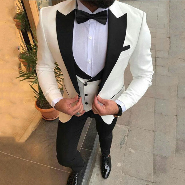 Latest Coat Pant Designs White Men Suits for Wedding Suit Men Groom Blazer Tuxedo Slim Fit Costume Pour Hommes Terno Masculino