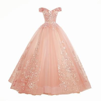 Quinceanera Dresses New Gold Party Dress Off The Shoulder Ball Gown Sweet Floral Print Prom Formal Vestido De Quincenera