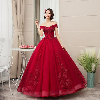 Quinceanera Dresses New Gold Party Dress Off The Shoulder Ball Gown Sweet Floral Print Prom Formal Vestido De Quincenera