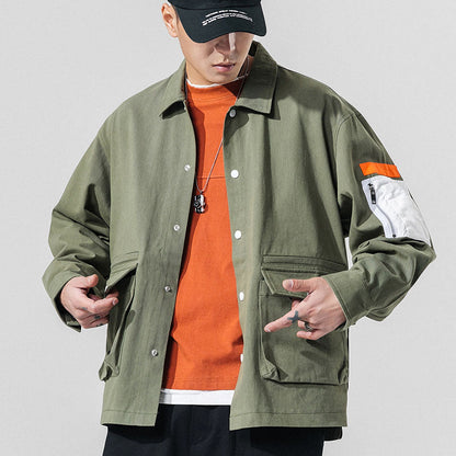 Men's Long Sleeve Cotton Shirts Loose Streetwear Autumn Korean Style Casual Fashion Harajuku Male Oversize Clothing High Quality