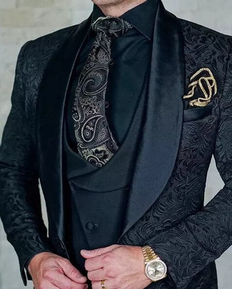 maoxiangshop Mens 3 Piece Nehru Grandad Collar Suit Beatles Indian Tailored Fit Classic