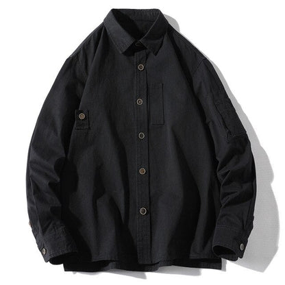 High Quality 100% Cotton Men's Shirts Casual Fashion Streetwear Solid Color Autumn Long Sleeve Male Korean Plus Size Clothes Top