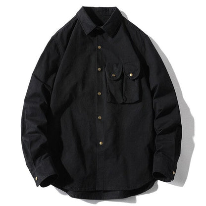 High Quality 100% Cotton Men's Shirts Casual Fashion Streetwear Solid Color Autumn Long Sleeve Male Korean Plus Size Clothes Top