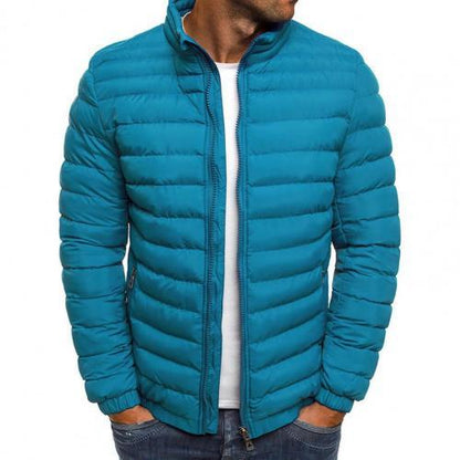 Autumn Winter Men Casual Coat New Fashion Solid Color Slim Zipper Pockets Parka Jacket Outwear Plus Size Men's Clothing