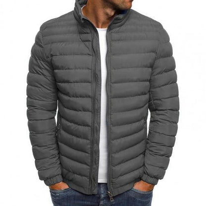 Autumn Winter Men Casual Coat New Fashion Solid Color Slim Zipper Pockets Parka Jacket Outwear Plus Size Men's Clothing