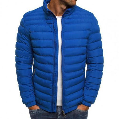 Autumn Winter Men Casual Coat New Fashion Solid Color Slim Zipper Pockets Parka Jacket Outwear Plus Size Men's Clothing