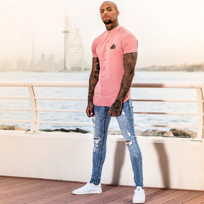 Men's Jeans European And American Fashion Hot Sell Men Slim Skinny Leg Pants Fashion Hip-Hop Wash Worn Micro Elastic Hole Jeans
