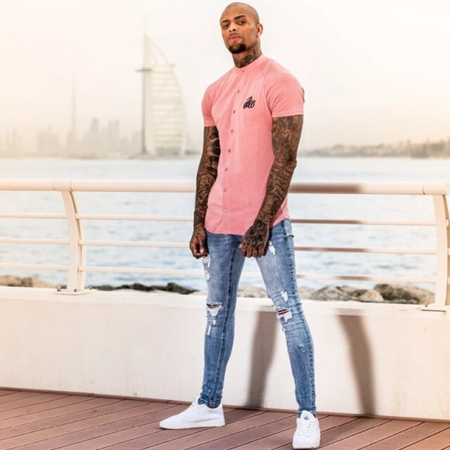 Men's Jeans European And American Fashion Hot Sell Men Slim Skinny Leg Pants Fashion Hip-Hop Wash Worn Micro Elastic Hole Jeans